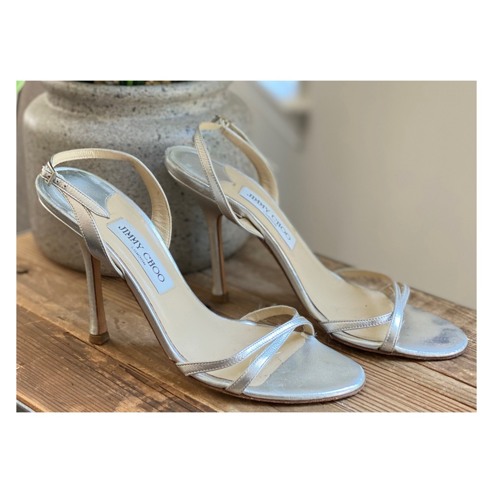 Jimmy Choo • Metallic Strappy Heels • Size 39 - Picture 4 of 8